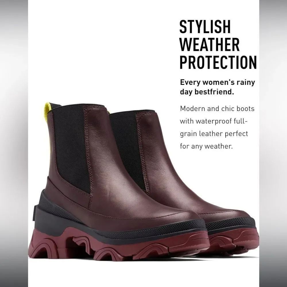 Maroon sorel waterproof brex Chelsea boot